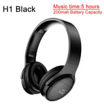 YUHUANG Foldable Bluetooth Headphones HIFI Stereo Wireless Earphone Gaming Headsets Over-ear Noise Canceling With Mic Bluetooth Headphones Over-Ear (Color : H1 Black)