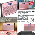Portable DAB/DAB+ Digital Radio | 15 Hour Battery and Mains Powered | Rose