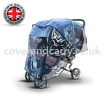 Rain Cover for Twin Baby Jogger City Mini Double Series,Supersoft UK Made