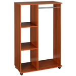 Single Mobile Open Wardrobe Storage Shelves Organizer Hanging Rail