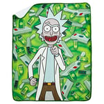 Northwest Rick and Morty Oversized Silk Touch Sherpa Throw Blanket, 60" x 80", Winning