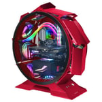 Mars Gaming MCORB Röd, Micro-ATX XL Gaming PC-fodral, anpassad cirkulär design, härdat dubbelglas