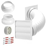 Air Conditioner External Vent Kit for MEACO 4" 5" 6" White Exterior Wall Duct