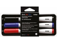 Bi-Office Whiteboardtavla Med Icke-Magnetisk Svamp Och 3 Märkpennor