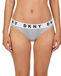 DKNY Women's Cozy Boyfriend Bikini Style Underwear, Heather Gray/White/Black, L UK