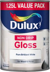 Dulux Non Drip Pure Brilliant White Gloss - Wood & Metal Paint  1.25L