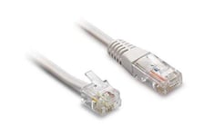 Metronic 495229 Câble téléphone Ethernet RJ11/RJ45 mâle/mâle 10 m Blanc