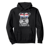 Miniature Schnauzer Dog Netherlands Flag Sunglasses Pullover Hoodie