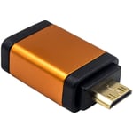 Duttek Mini HDMI to HDMI Adapter, HDMI to Mini HDMI Adapter, Mini HDMI Male to HDMI Female Adapter 4kx2k@60HZ UHD 1080p Full HD Video Compatible with Raspberry Pi, Camera, Camcorder (Orange)