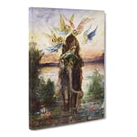 Gustave Moreau The Sacred Elephant Classic Painting Canvas Wall Art Print Ready to Hang, Framed Picture for Living Room Bedroom Home Office Décor, 20x14 Inch (50x35 cm)