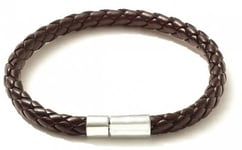 Armband Flätat ECO Läder Mörkbrunt