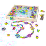 Melissa & Doug Perles en bois,Fabrication de bijoux, colliers, bracelet, Loisirs creatifs pour enfants, Bracelets d'amitié pour filles et garçons, Cadeaux pour enfants de 4, 5, 6 ans