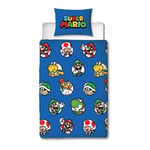 Super Mario Continue Single Duvet Cover Set Gamers Bedroom Kids 2-in-1 Designs