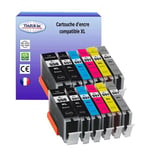 12 Cartouches compatibles avec Canon PGI-550, CLI-551 XL pour Canon Pixma IP 8750, IX6850, MG6350, MG7100, MG7150, MG7550