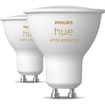 Philips Hue -LED-älylamppu, BT, White ambiance, GU10, 4,2 W, 2-pack