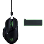Razer Basilisk Ultimate - Wireless Gaming Mouse with 11 Programmable Buttons Black & Goliathus Extended Chroma - Soft Extended Gaming Mouse Mat Chroma RGB Lighting Black