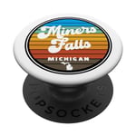 Ronde rétro vintage Miners Falls Area in Michigan MI Graphic PopSockets PopGrip Interchangeable