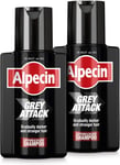 Alpecin Grey Attack Caffeine & Colour Shampoo for Men 2X 200Ml | Gradually Darke