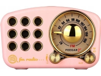 FM radio with BT Feegar Retro pink speaker