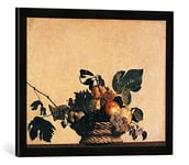 Kunst für Alle 'Encadré Image de Michelangelo Merisi Caravaggio La Corbeille à Fruits Impression d'art dans Le Cadre de Haute qualité Photos Fait Main, 60 x 40 cm, Noir Mat