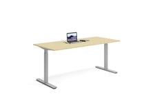 Wulff Hev senk skrivebord 180x80cm 670-1170 mm (slaglengde 500 mm) Färg på stativ: Sølvgrå - bordsskiva: Bjørk
