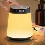 Soluppgångslarm Klocka Vakna Ljus, Bluetooth-högtalare med lampor, Flerfärgad dimbar sänglampa för sovrum, Snooze, Sömnstöd, Ljudmaskin
