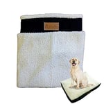 Ellie-Bo Housse de Rechange pour Matelas pour Chien de 122 cm avec Dessus en Faux Daim et Peau de Mouton Noir XXL 117 x 75 cm