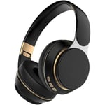 Bluetooth-hörlurar, trådlösa Bluetooth-hörlurar med mikrofon TF/FM, Bluetooth-headset, spel med brusreducering för iPhone, iPad, Android-svart