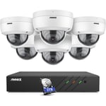 ANNKE Annke - Système de caméra sécurité PoE 5 mp, nvr 6 mp 8 canaux avec x cctv ip filaire extérieur vision nocturne couleur, Alexa et