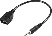 Adaptateur jack male 3,5 mm vers USB 2.0, adaptateur jack audio vers USB femelle pour voiture, TV, vid¿¿o et audio domestique