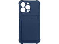 Hurtel Card Armor Case Fodral För Iphone 12 Pro Kort Plånbok Silikon Pansarfodral Air Bag Marinblå