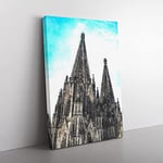 Big Box Art Cologne Cathedral Germany Painting Canvas Wall Art Print Ready to Hang Picture, 76 x 50 cm (30 x 20 Inch), White, Black, Grey, Black