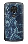 Light Blue Marble Stone Texture Printed Case Cover For Motorola Moto G7 Play