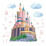 Stickers repositionnables Géant Château de Princesse Disney et guirlande lumineuse leds