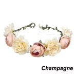 Red Rose Bridal Garland Flowers Hair Band Wedding Party Champagne