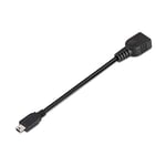 AISENS A101 – 0033 – Câble USB 2.0 OTG de 15 cm pour téléphone Portable et Tablette, Noir