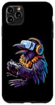 Coque pour iPhone 11 Pro Max Crow Bird Gamer Casque de jeu vidéo