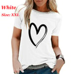 Womens Summer Shirts Short Sleeve T Shirt White Xxl