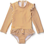 Liewood Sille swim jumpsuit seersucker – Y/D stripe: mustard/white - 68/74