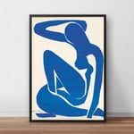 N/Ａ Canvas Painting Home Decoration Painting Northern Europe Print Abstract Hd Print Canvas Painting Women Living Room Wall Art Poster French Henry Matisse Blue Wall Decoration
