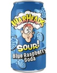 Warheads Sour Blue Raspberry Soda - Brus med Sur Bringebærsmak 330 ml (USA Import)