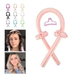 Värmelös locktång, Heatless Curling, Locka håret utan värme, Kit Ljusrosa Ljusrosa