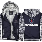 Mens Hoodie Jacket Hooded Sweater For SCANIA N7 Print Casual Stitching Zip Sweatshirt Long Sleeve Coat - Teen Gift Camouflage-Small