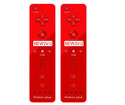 2pcs 2 en 1 Manette Wiimote Motion Plus pour Nintendo Wii et Wii U Rouge -QUMOX®