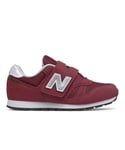 New Balance Girls Girl's Juniors 373 Bungee Lace with Top Strap Shoes in Burgundy - Size UK 2.5