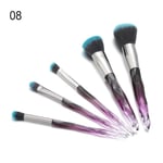 Makeup Brushes Set Powder Foundation Glitter Crystal Handle 8