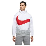 Nike M NSW Swoosh WVN LND - Veste -Homme -Blanc (lt smoke grey/university red) - S