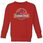 Jurassic Park Logo Vintage Kids' Sweatshirt - Red - 5-6 Years