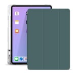 ZOYU iPad Air 4th Generation 10.9 Inch case with Pencil Holder, Flexible Translucent Soft TPU Back Cover Ultra Slim Lightweight Stand, Protective Case for iPad 4th Gen 10.9" 2020 Tablet, Dark Green