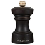 Cole & Mason H233055 Hoxton Chocolate Wood Pepper Mill, Precision+ Carbon Mechanism, Compact Pepper Grinder with Adjustable Grind, Beech Wood, 104mm, Seasoning Mill, Lifetime Mechanism Guarantee
